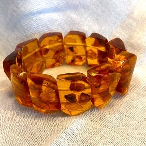 Vintage Amber in Lucite Bracelet